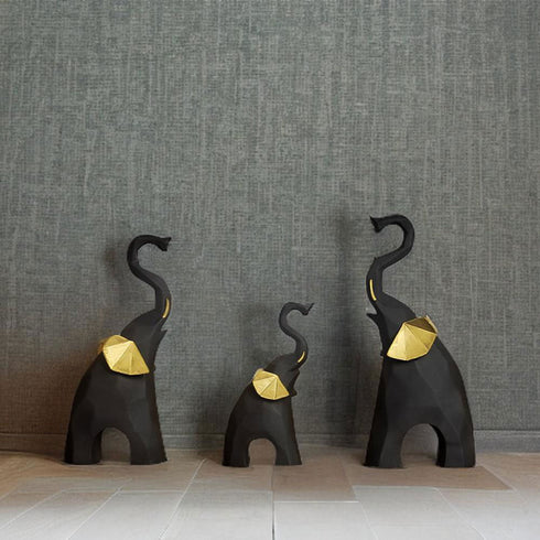 Triple Elephant Charm Statues in Varying Sizes - The Earth Store - home decor